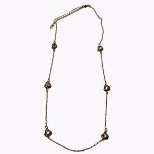Elegant Gold Tone Black Gem Charm Chain Necklace Evening Fashion Jewelry Women